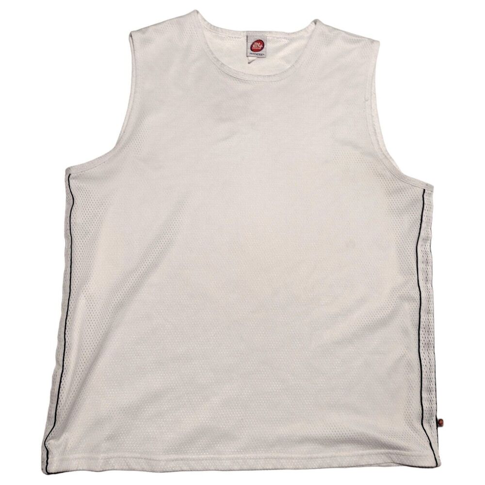 Vintage 24 Hour Fitness Tank Top T-Shirt Mens Size XL White Gym 90s Bodybuilding